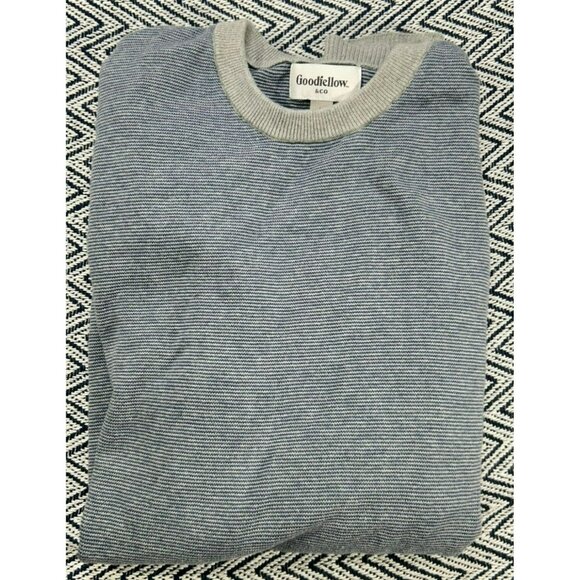 Goodfellow & Co Other - Goodfellow & Co Men's Blue & Gray Crewneck Sweater Size L Tall 100% Cotton Casua
